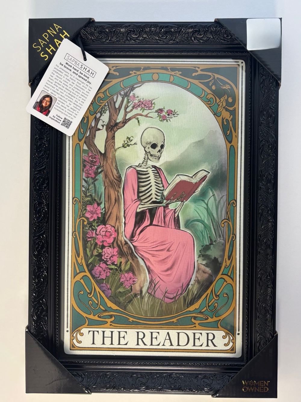 'The Reader' Trendy Framed Art Print by Sapna Shah